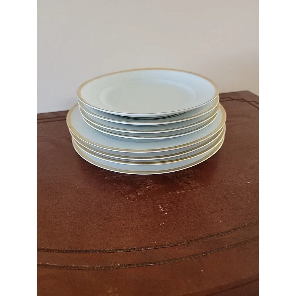 Vtg Noritake Nippon White W Gold Rimmed Plates Dishes 4 Salad 7.5